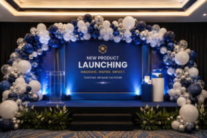 Read more about the article Dekorasi Balon Panggung Acara Perusahaan, Launching Produk, dan Gathering dengan Konsep Profesional